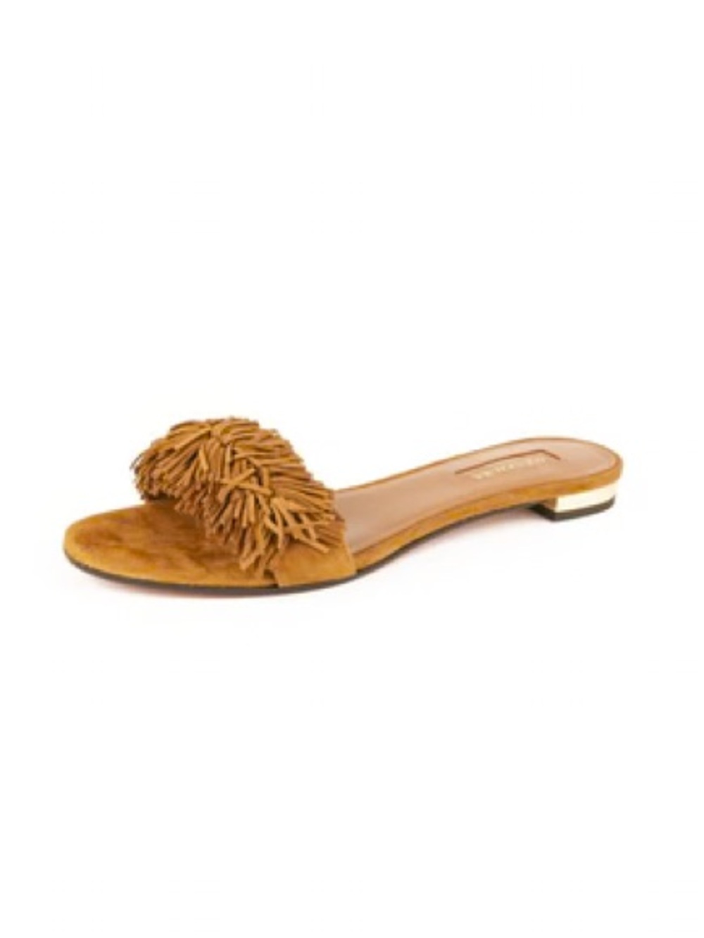 Aquazzura Wild Thing fringed suede slides size 39.5